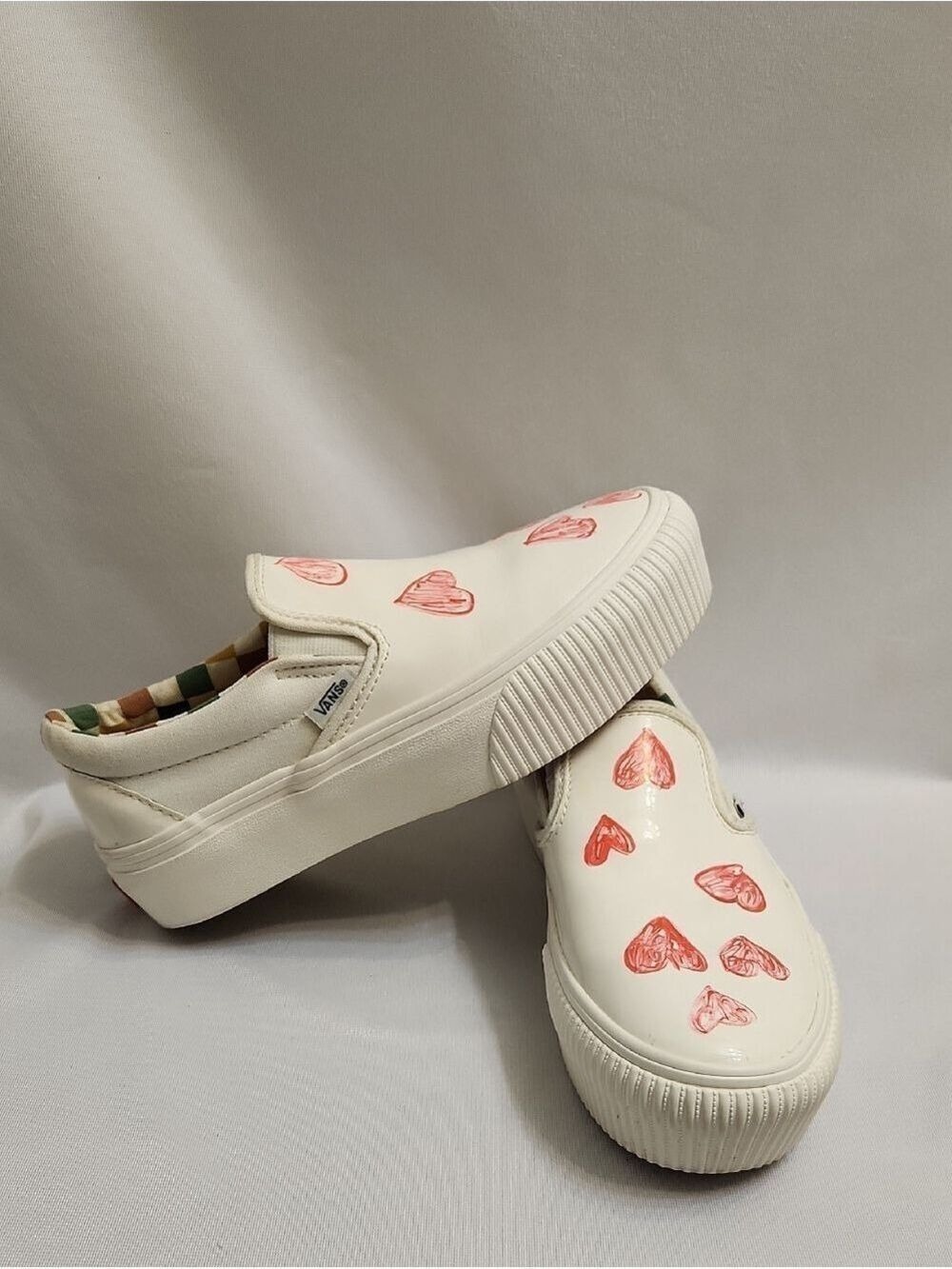 Vans × Karina Rozunko Heart Slip-on Platform Sneakers (W Size 5.5) - Picture 2 of 14